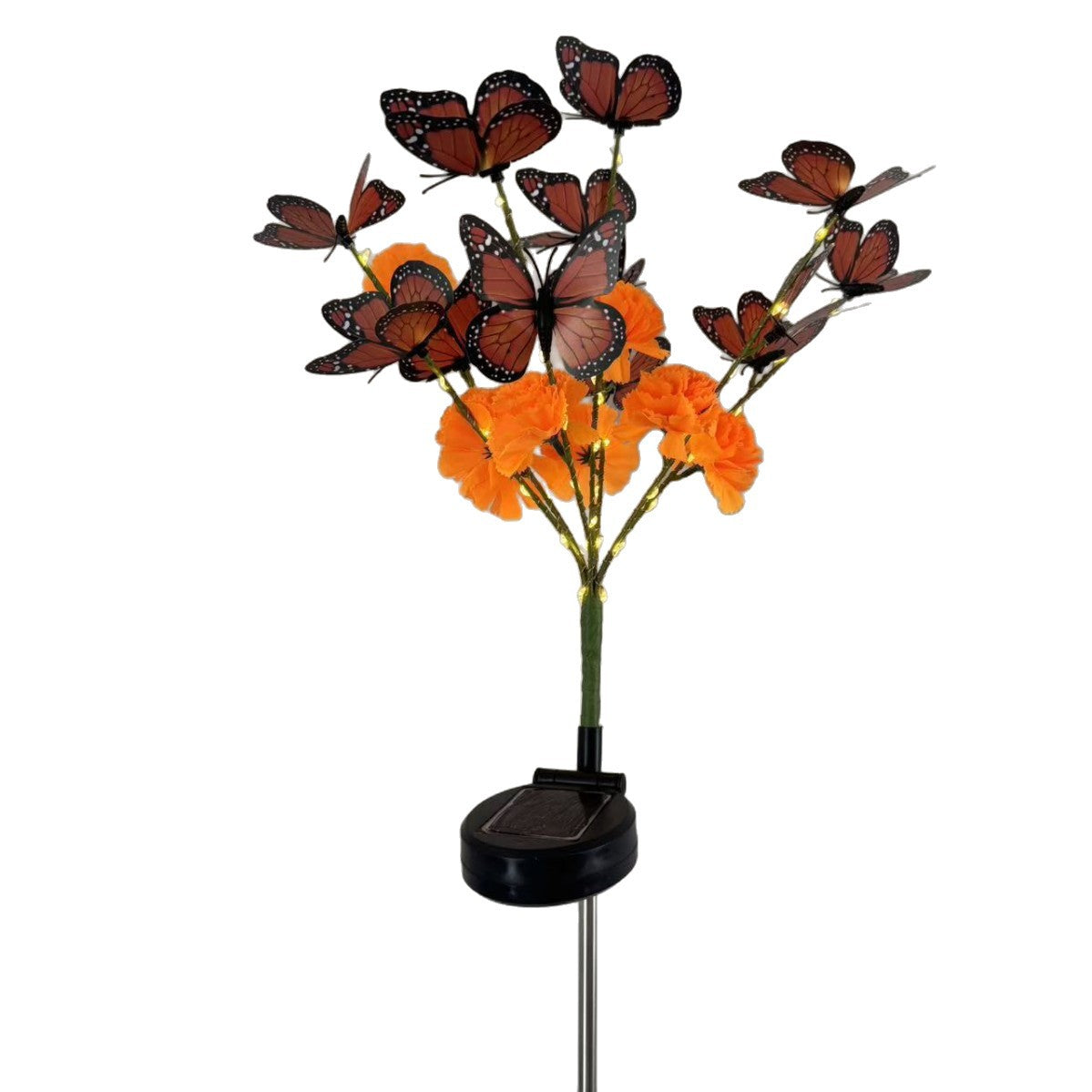 Solar marigold butterfly garden light product design